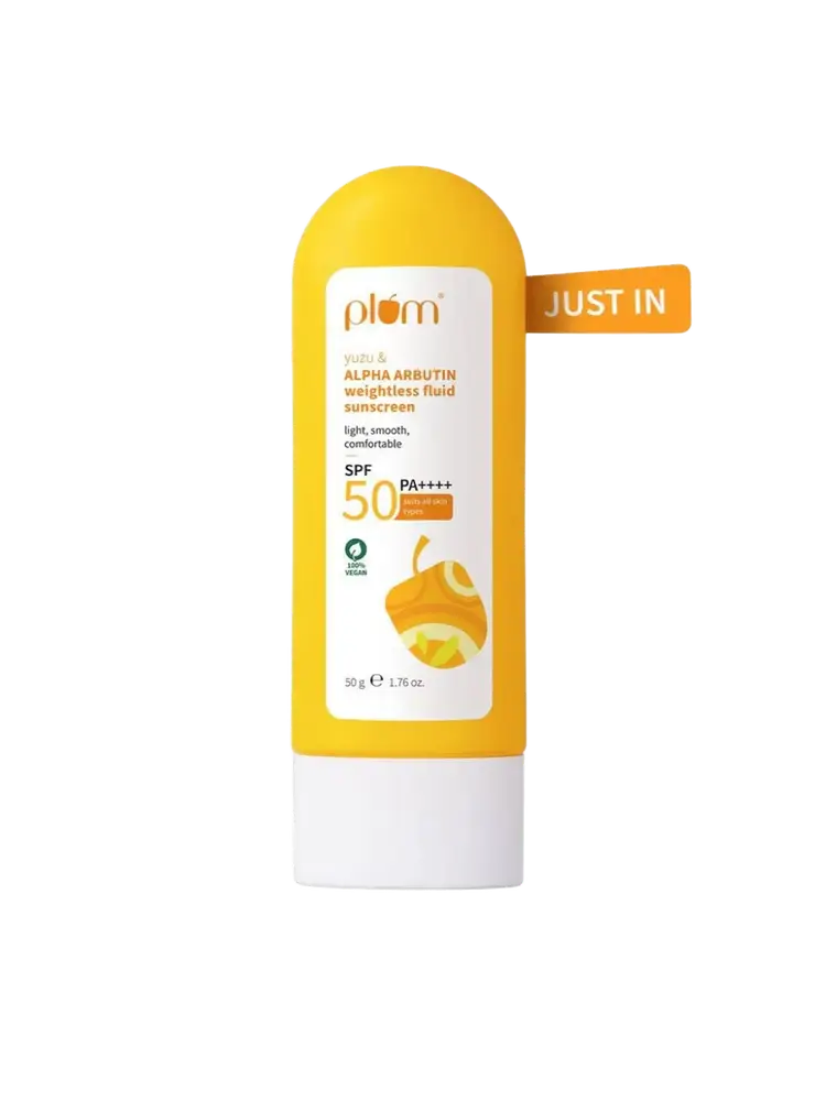 Plum Goodness Yuzu & Alpha Arbutin Weightless Fluid Sunscreen SPF 50