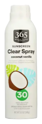 365 Everyday Value Clear Spray Coconut Vanilla Sunscreen SPF 30