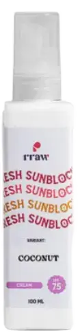 Rraw Skincare Cream Sunblock SPF 75 Coconut