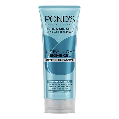 Pond's Hydra Miracle Ultra Light Biome Gel Gentle Cleanser Cera-Hyamino 90g Hydra Miracle Ultra Light Biome Gel Gentle Cleanser Cera-Hyamino 90g