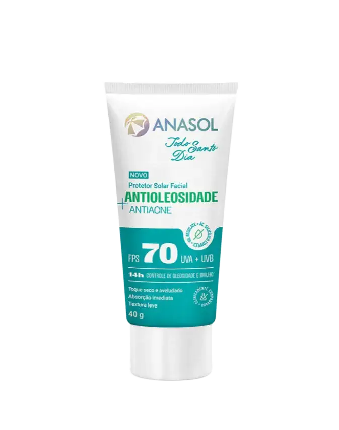 Anasol Todo Santo Dia Protetor Solar Facial Antioleosidade Antiacne SPF 70