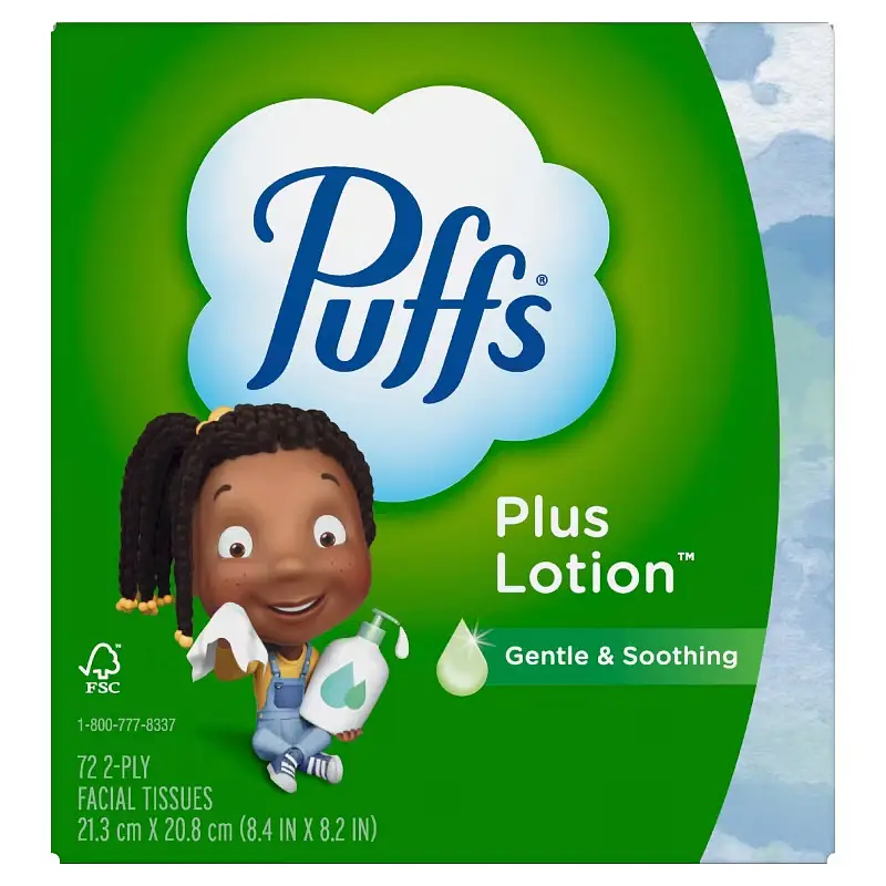Puffs Plus Lotion Facial Tissue Square Box