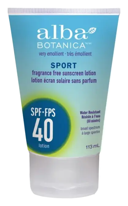 Alba Botanica Very Emollient Sport Fragrance Free Sunscreen Lotion SPF 40
