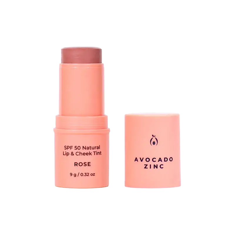 Avocado Zinc SPF 50 Natural Lip & Cheek Tint Rose