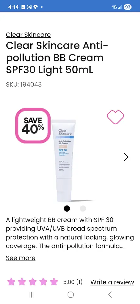 Clear Skincare Anti-pollution BB Cream SPF30