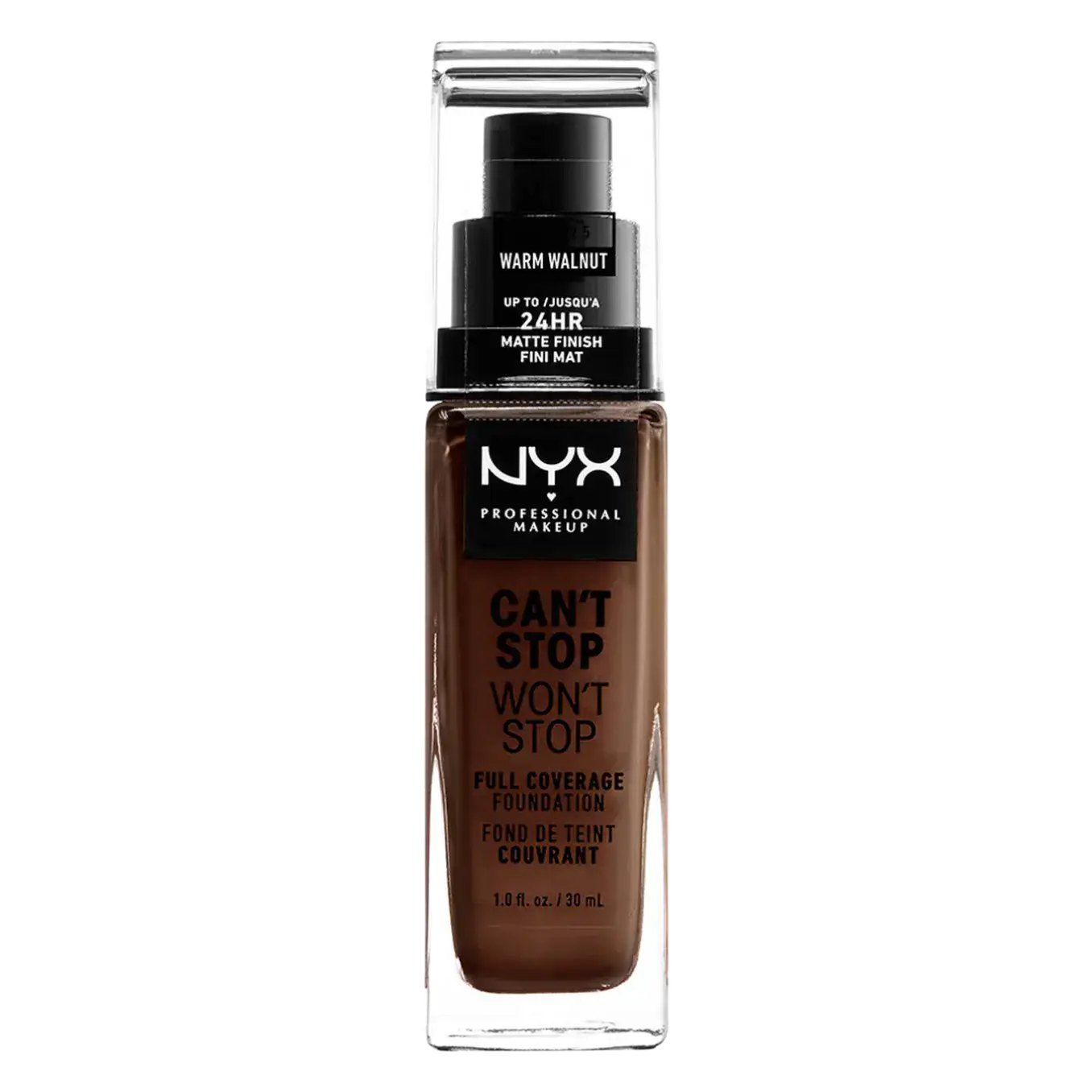 NYX Cosmetics Can't Stop Won't Stop Full Coverage Foundation 22.5 Warm Walnut