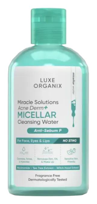 Luxe Organix Miracle Solutions Acne Derm+ Micellar Cleansing Beauty Water