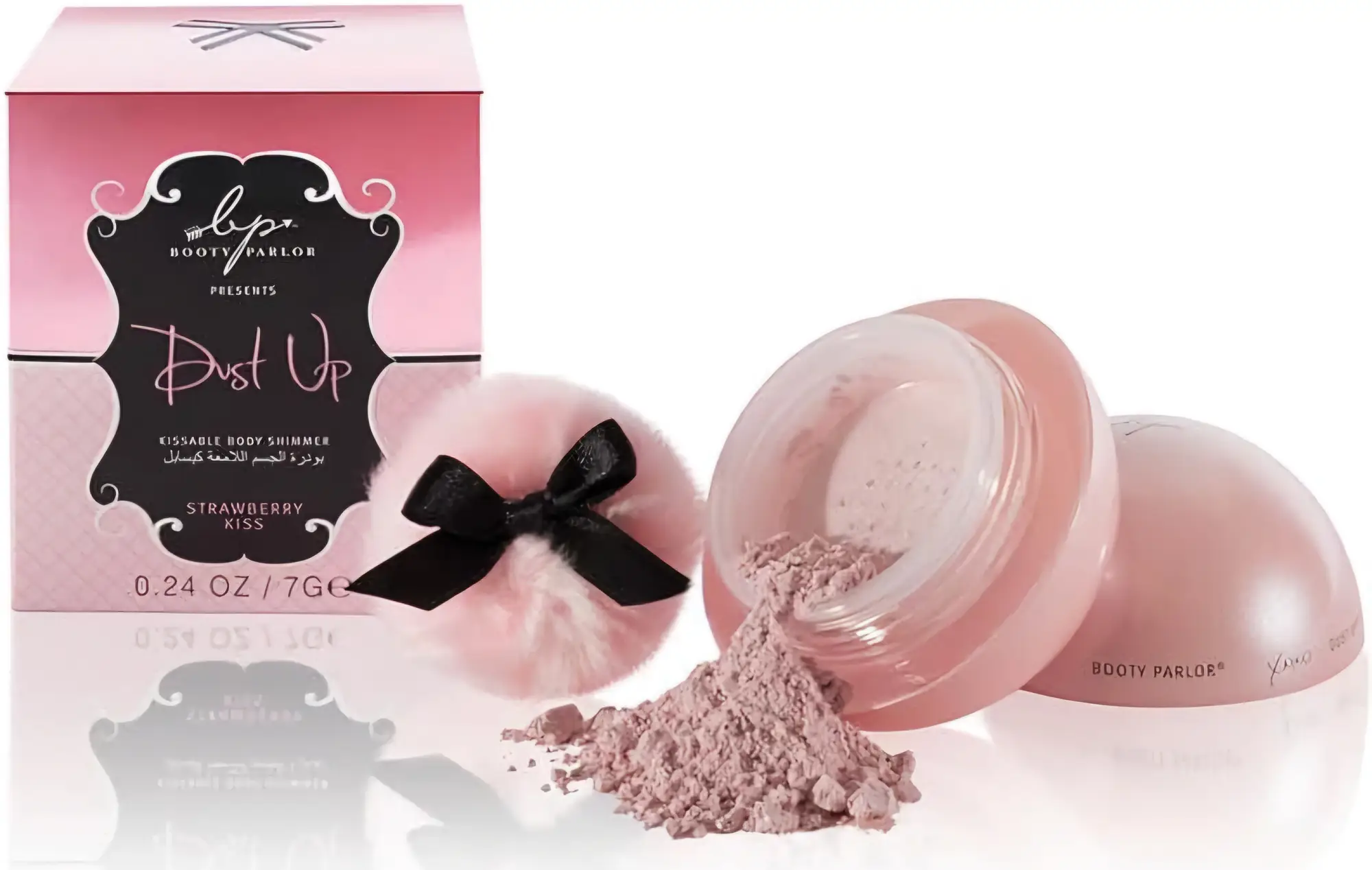 Booty Parlor Dust Up Kissable Body Shimmer Strawberry Kiss