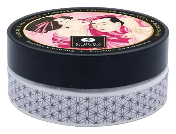 Shunga Kissable Massage Powder Raspberry Feeling