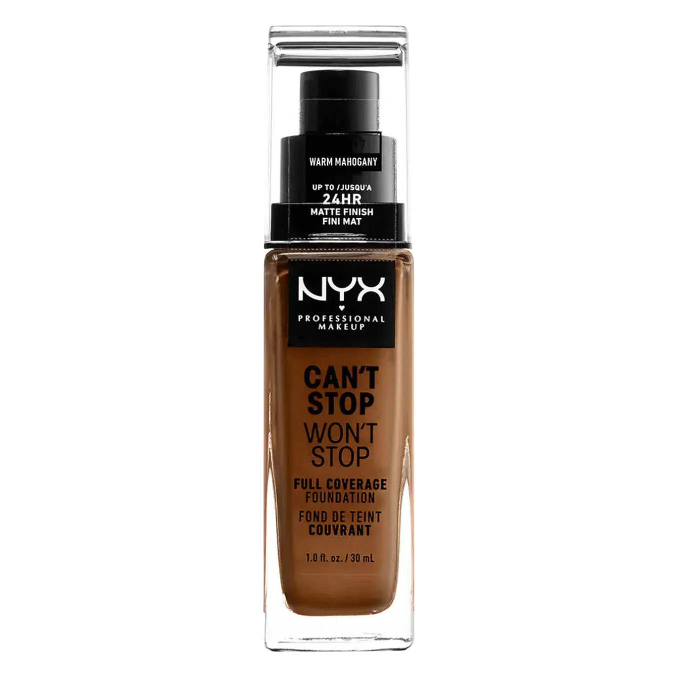NYX Cosmetics Can't Stop Won't Stop Full Coverage Foundation 16.7 Warm Mahogany