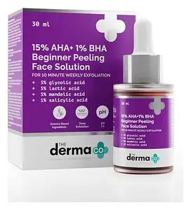 The Derma Co 15% AHA+1% BHA Beginner Face Peeling Solution