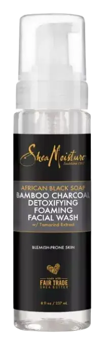 Shea Moisture African Black Soap Bamboo Charcoal Detoxifying Foaming Facial Wash