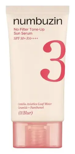 Numbuzin No.3 No Filter Tone-Up Sun Serum SPF 50+ 01 Blur