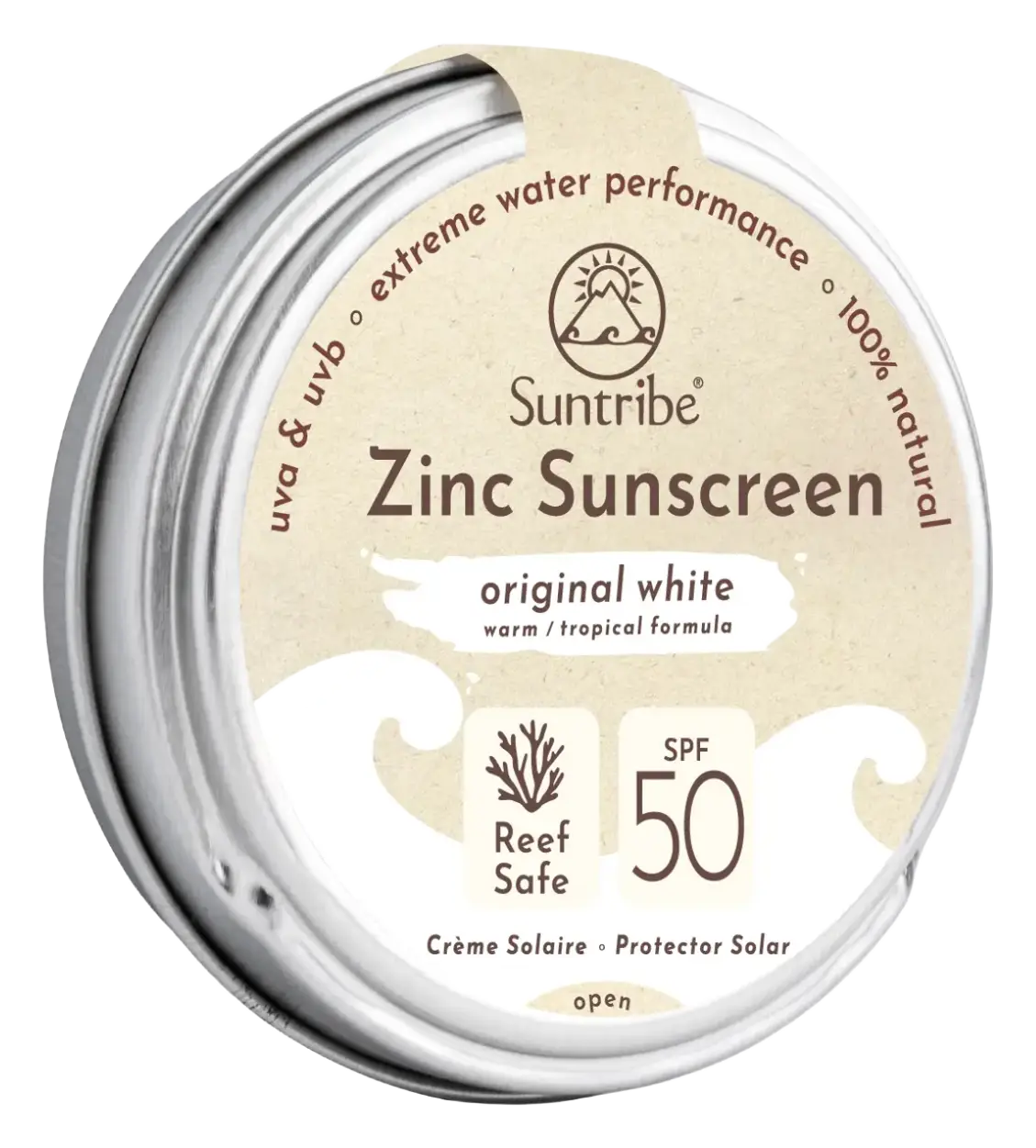 Suntribe Natural Mineral Face & Sport Zinc Sunscreen SPF 50 White