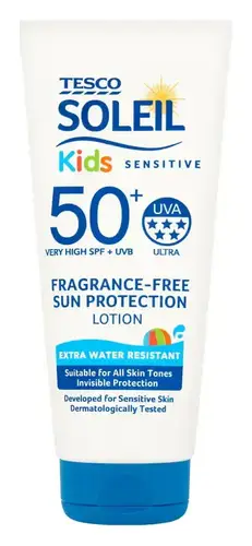 Tesco Soleil Kids Sensitive Fragrance-Free Sun Protection Lotion SPF 50+