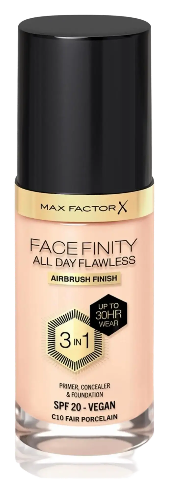 Max Factor X Facefinity All Day Flawless 3 In 1 Foundation SPF 20 C10 Fair Porcelain