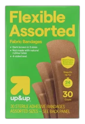 up&up Skin Tone Flexible Assorted Fabric Bandages Dark Brown