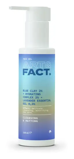 Art & Fact Blue Clay 2% + Hydrating Complex 2% + Lavender Essential Oil 0,3% Mattifying Wash Gel
