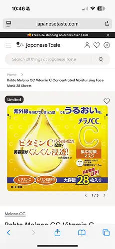 Melano CC Vitamin C Concentrated Moisturizing Face Mask