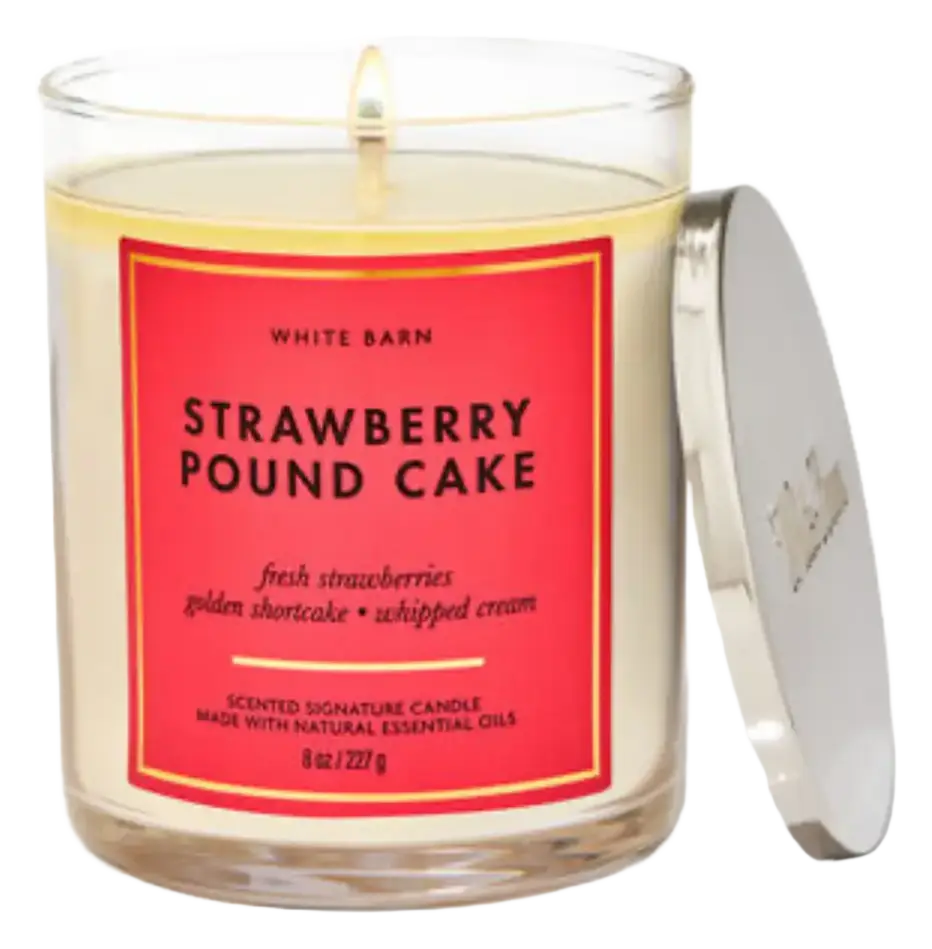 Bath & Body Works Single Wick Candle Strawberry Pound Cake
