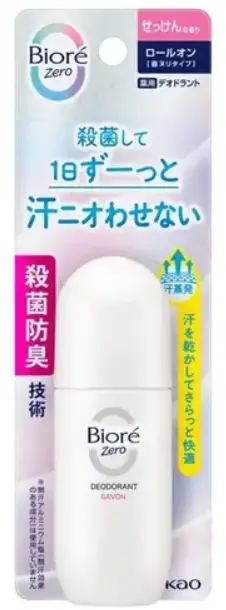 Biore Zero Deodorant Roll-On Savon