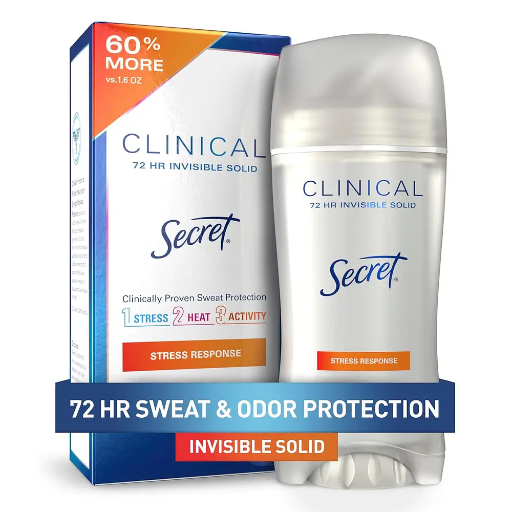 Secret Clinical Strength Invisible Solid Antiperspirant Deodorant Stress Response