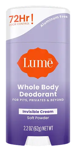 Lume Whole Body Deodorant Invisible Cream Stick Soft Powder
