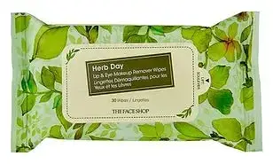 The Face Shop Herb Day Lip & Eye Makeup Remover Tissue