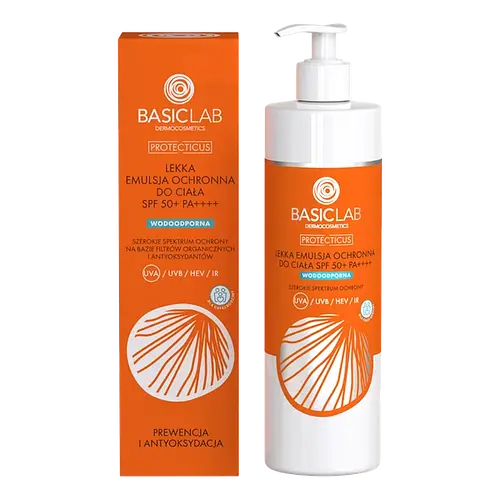 BasicLab Lekka Emulsja Ochronna Do Ciała SPF 50+ PA++++