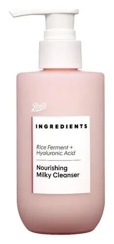 Boots Ingredients Rice Ferment + Hyaluronic Acid Nourishing Milky Cleanser