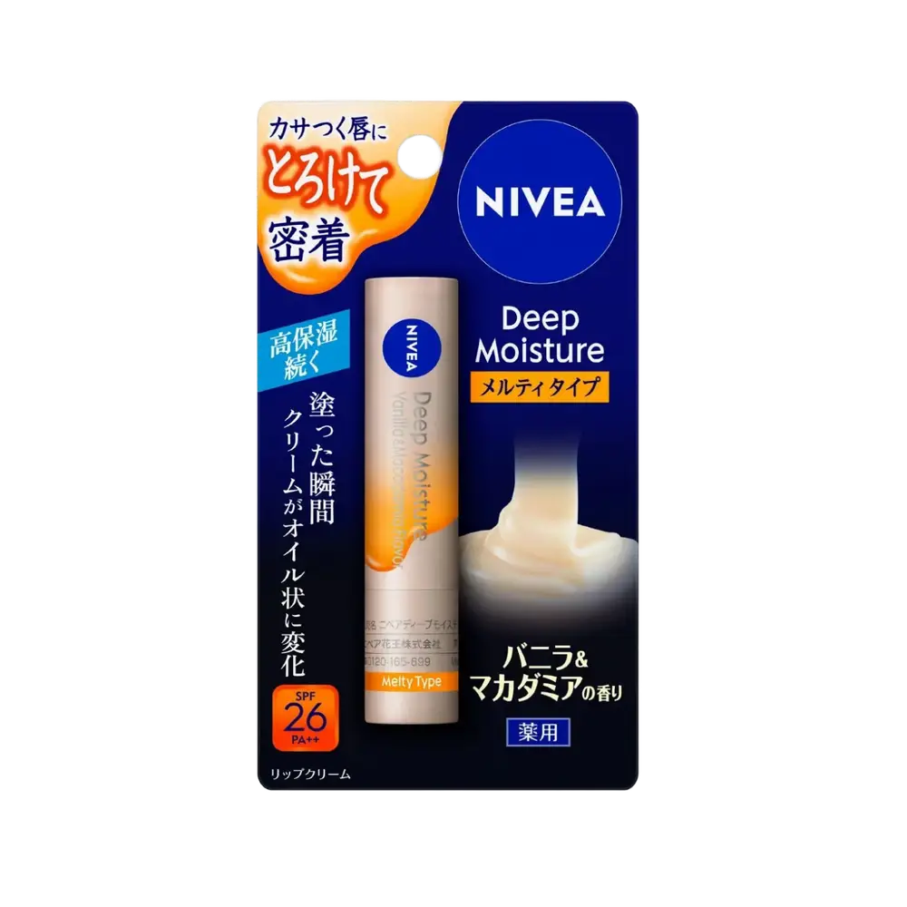 Nivea Deep Moisture Melty Type Lip Balm SPF 26 Vanilla & Macadamia