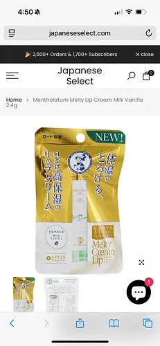 Rohto Mentholatum Melty Cream Lip Milk Vanilla