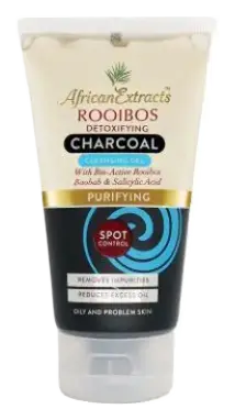 African Extracts Rooibos Skin Care Purifying Detoxifying Charcoal Cleansing Gel