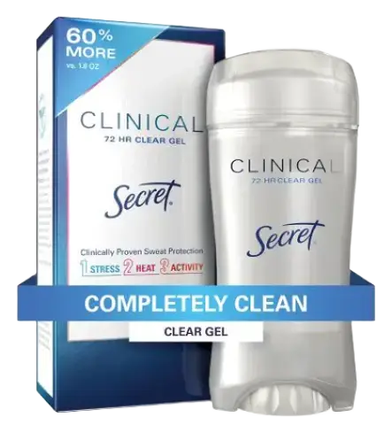 Secret Clinical Strength Clear Gel Antiperspirant Completely Clean