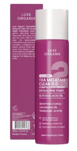 Luxe Organix DermaPro TXA Melasma Clear 6.0 Complexion Bright Exfoliating Toner