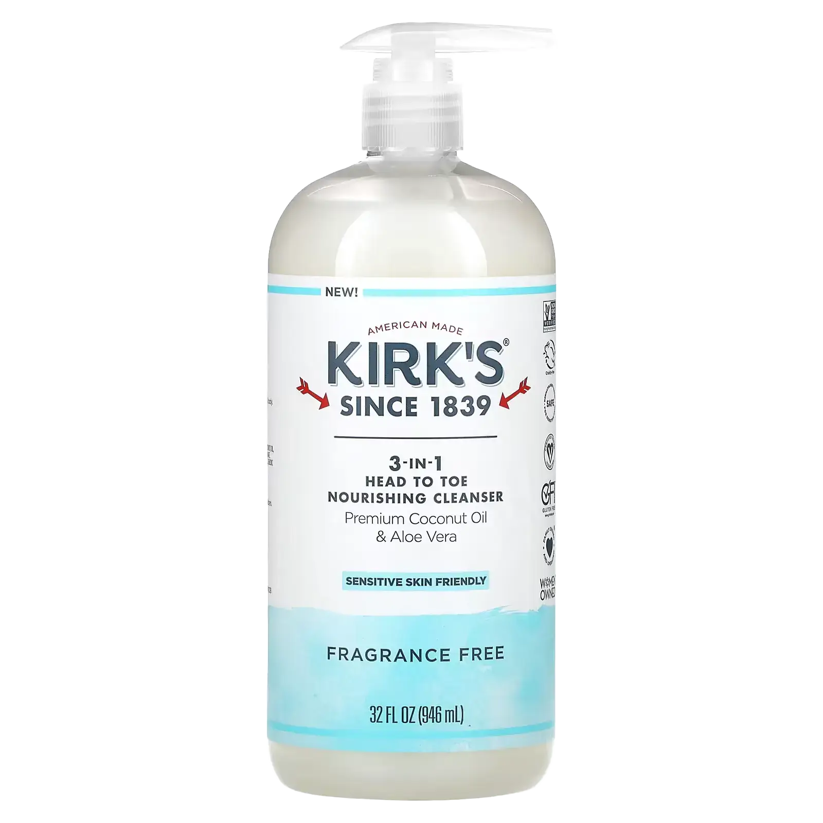 Kirk’s 3-In-1 Head To Toe Nourishing Cleanser Fragrance Free