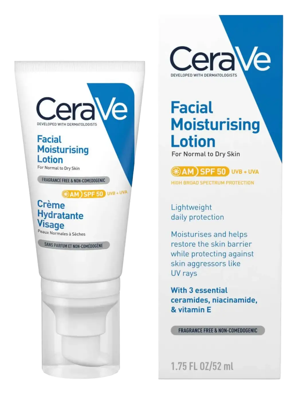 CeraVe AM Facial Moisturizing Lotion With SPF 50 Europe