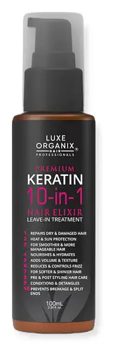 Luxe Organix Premium Keratin 10-In-1 Hair Elixir Leave-In Treatment