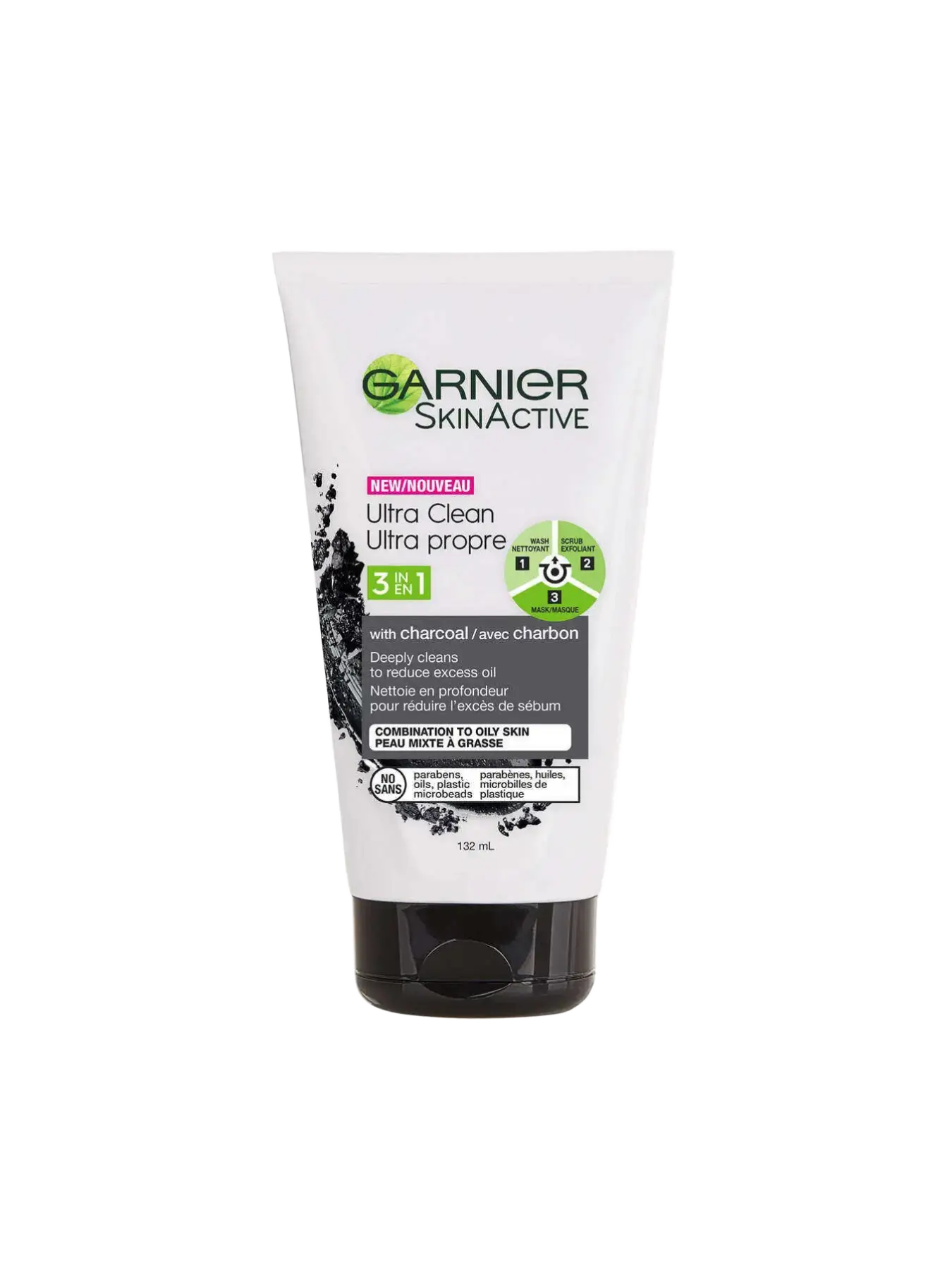 Garnier SkinActive Ultra Clean 3-In-1 Cleanser With Charcoal