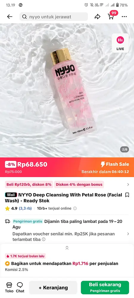 NYYO Cosmetics facial wash