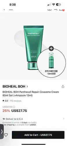 BOH Bio Heal Panthecell cicasome repair