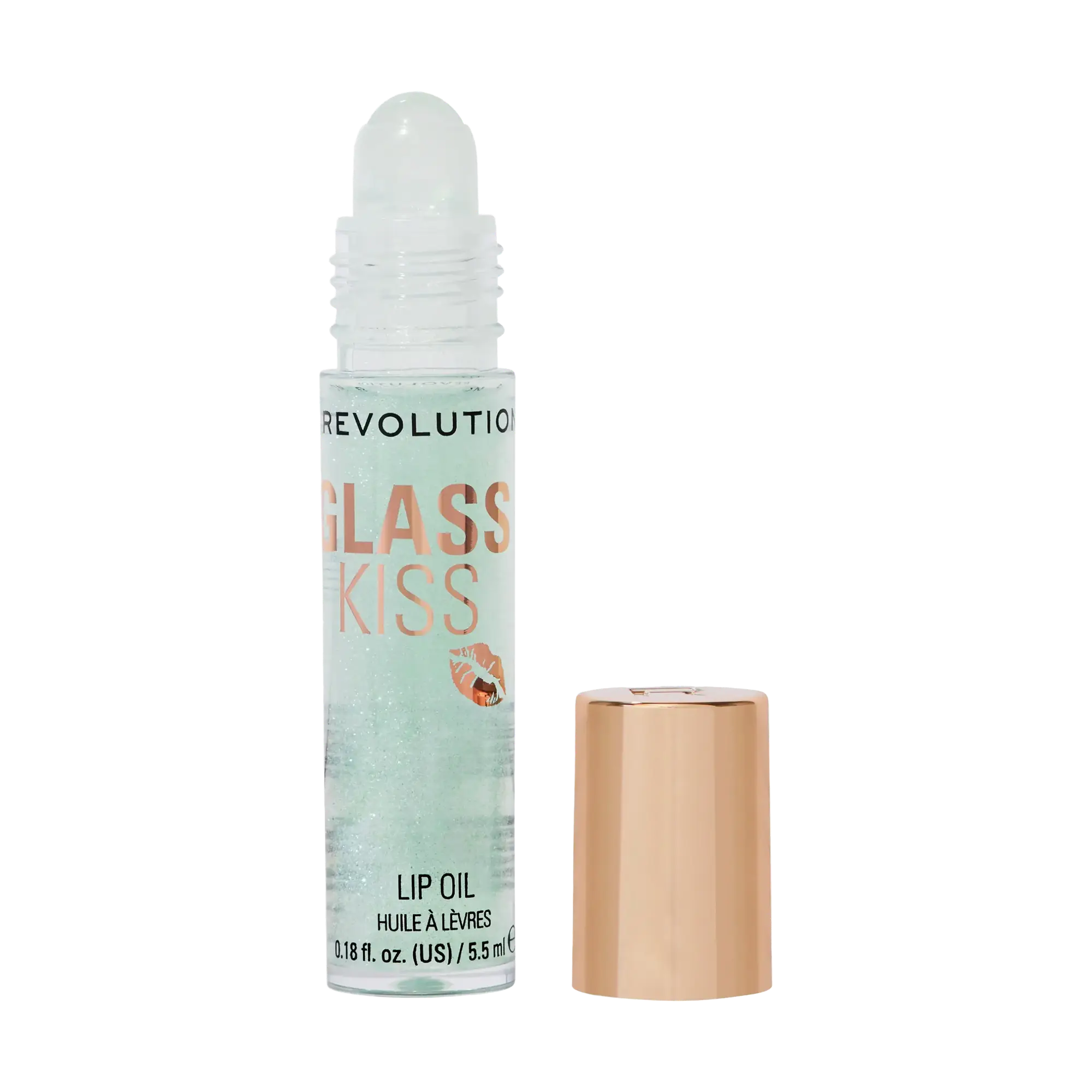 Revolution Beauty Glass Kiss Roller Ball Lip Oil Pixiedust Green Shimmer