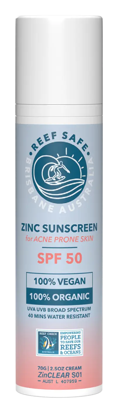 Reef Safe Zinc Sunscreen For Acne Prone Skin SPF 50 Bronze