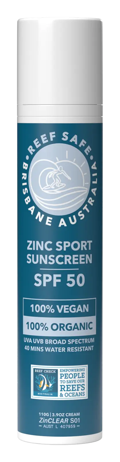 Reef Safe Zinc Sport Sunscreen SPF 50 Tan