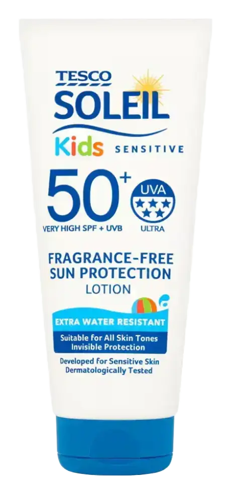 Tesco Soleil Kids Sensitive Fragrance-Free Sun Protection Lotion SPF 50+