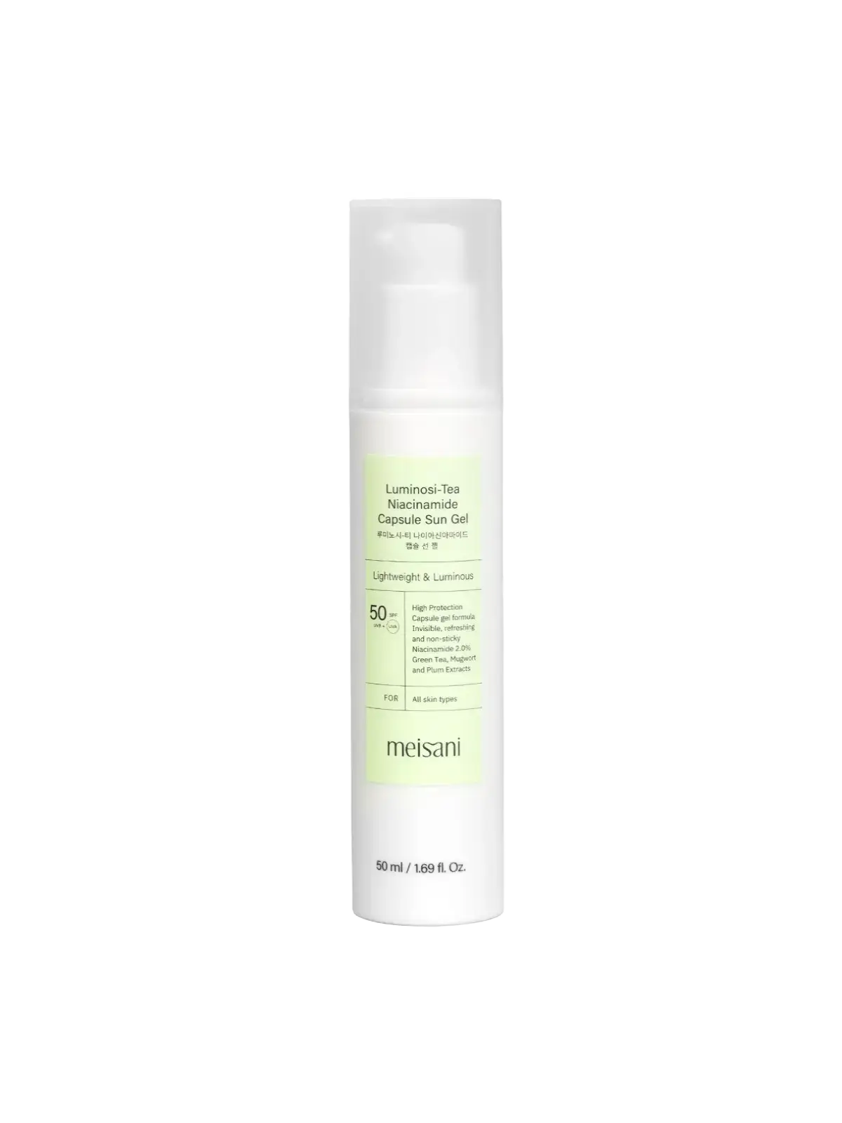 Meisani Luminosi-Tea Niacinamide Capsule Sun Gel SPF 50