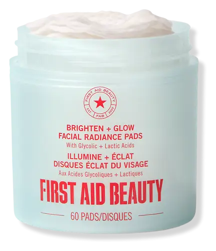 First Aid Beauty Brighten + Glow Facial Radiance Pads With Glycolic + Lactic Acids