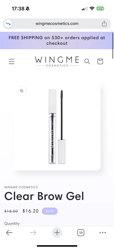 Wingme Cosmetics Clear Brow Gel