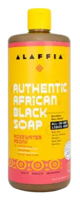 Alaffia Authentic African Black Soap All-In-One Rosewater Peony