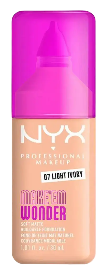 NYX Cosmetics Make 'Em Wonder Soft Matte Buildable Foundation 07 Light Ivory